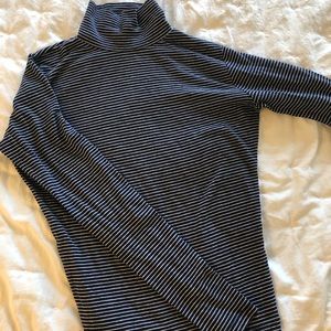 Striped mock neck turtle neck shirt